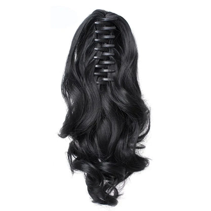 TOPREETY Synthetic Hair Heat Resistant Synthetic Hair Fiber 90gr Wavy Claw Clip in/on Ponytail Extensions CP-222