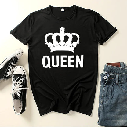 New Crown King Queen T-shirt for Men and Women Tshirts  Graphic T Shirts Clothing Oversized Tshirt  Harajuku  Women Clothes