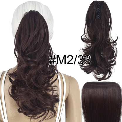 TOPREETY Synthetic Hair Heat Resistant Synthetic Hair Fiber 90gr Wavy Claw Clip in/on Ponytail Extensions CP-222