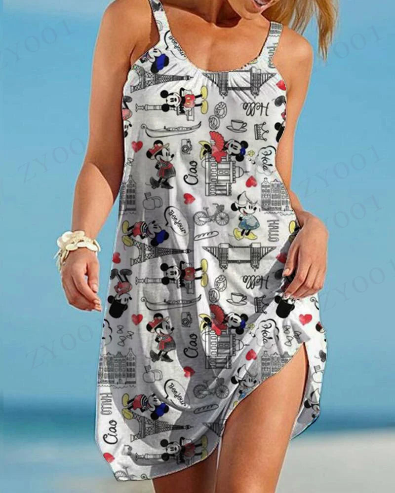 Disney Elegant Women's Dresses for Party 2022 Sexy Dress Woman Clothes for Summer Outfits Sundresses 2022 Fashion Skirt TOP Chic