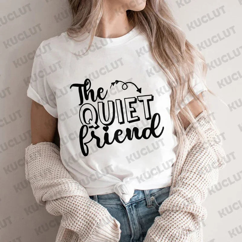 Funny Graphic Print T-shirt for Women Girls Weekend Party Tops Matching Bestie Drinking Ladies Best Friend Tees Female Clothing