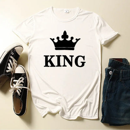 New Crown King Queen T-shirt for Men and Women Tshirts  Graphic T Shirts Clothing Oversized Tshirt  Harajuku  Women Clothes