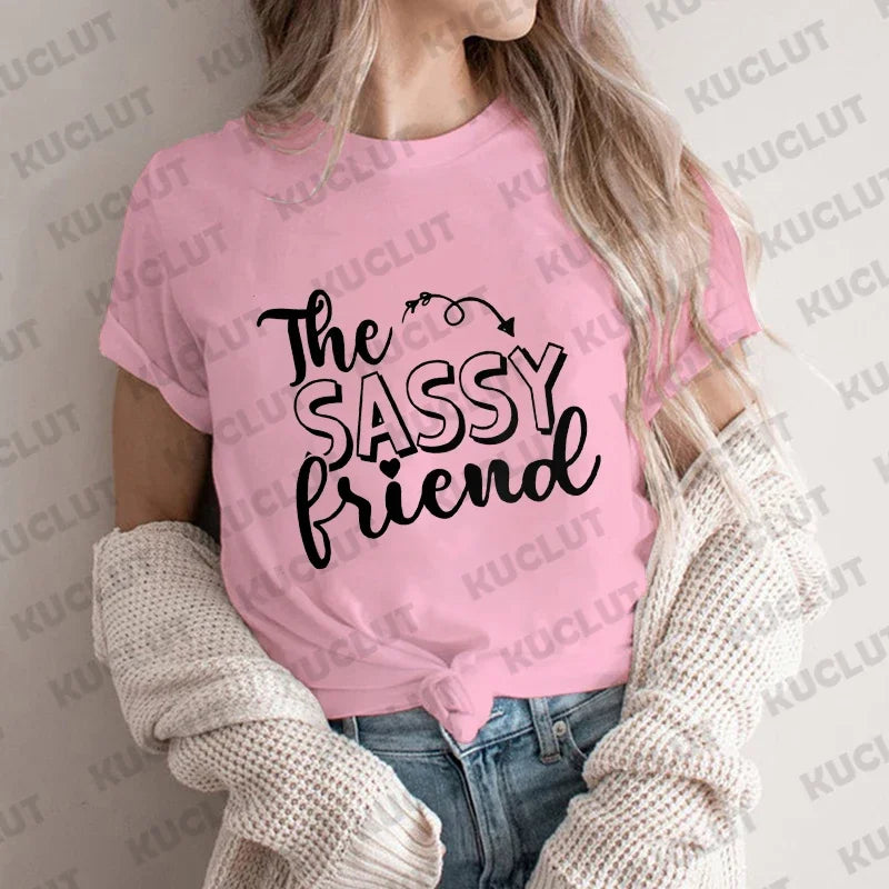 Funny Graphic Print T-shirt for Women Girls Weekend Party Tops Matching Bestie Drinking Ladies Best Friend Tees Female Clothing