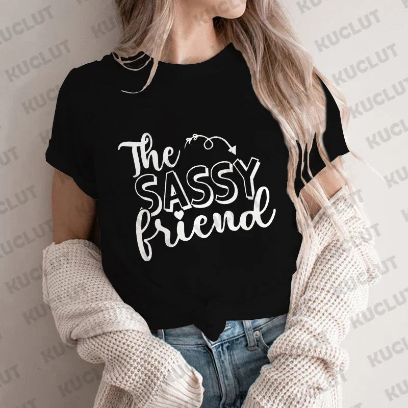 Funny Graphic Print T-shirt for Women Girls Weekend Party Tops Matching Bestie Drinking Ladies Best Friend Tees Female Clothing