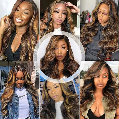 Highlight 100% Human Hair Wigs Pre Plucked Indian 13x6 HD Lace Frontal Wigs Honey Blonde 13x4 HD Lace Front 100% Human Hair Wig