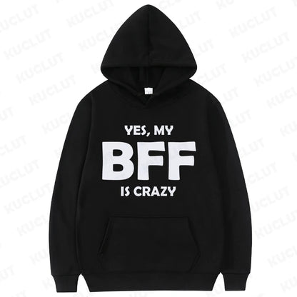 Woman Sweatshirts Sweet Korean O-neck Pullovers Autumn Winter Hoodies Crazy BFF Funny Gift Best Friends Birthday Womens Clothing