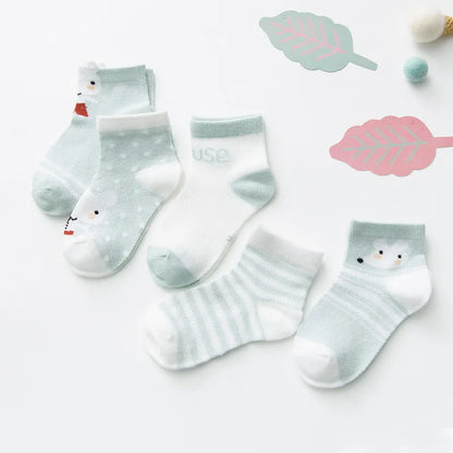 5Pairs/lot 0-2Y Infant Baby Socks Baby Socks for Girls Cotton Mesh Cute Newborn Boy Toddler Socks Baby Clothes Accessories