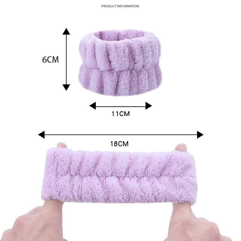 2pcs Flannel Hand Face Wash Cuff Anti-wetting Oversleeves Sports Sweat-wiping Sweat-absorbing Wristband Bathroom Accessories