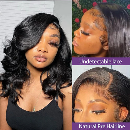 Loose Wave 4x4 Lace Closure Bob Wig Pre Plucked 180 Density Body Wave Short Bob Human Hair Wigs 4x4 Lace Frontal Closure Wig