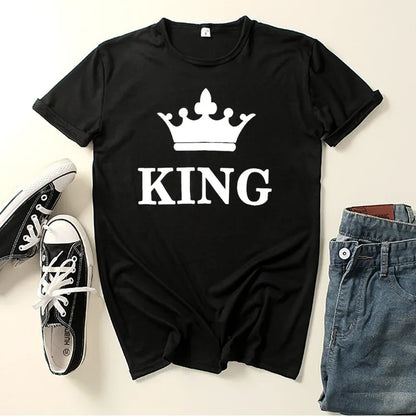 New Crown King Queen T-shirt for Men and Women Tshirts  Graphic T Shirts Clothing Oversized Tshirt  Harajuku  Women Clothes