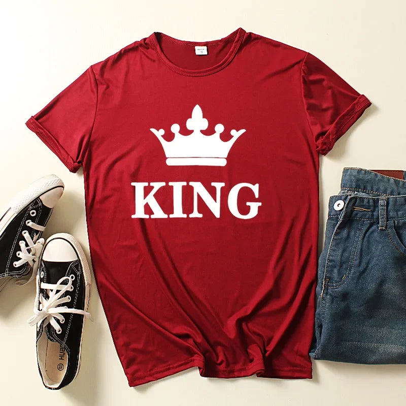 New Crown King Queen T-shirt for Men and Women Tshirts  Graphic T Shirts Clothing Oversized Tshirt  Harajuku  Women Clothes