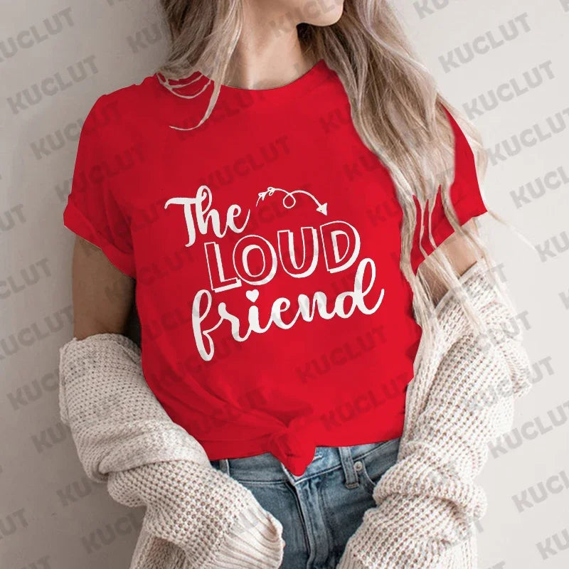 Funny Graphic Print T-shirt for Women Girls Weekend Party Tops Matching Bestie Drinking Ladies Best Friend Tees Female Clothing