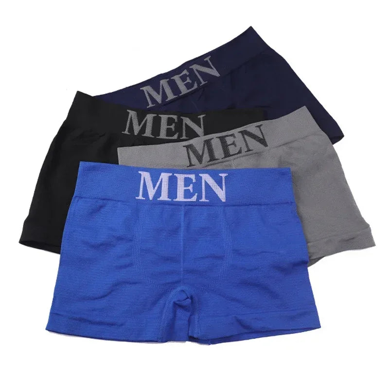 5Pcs/Lot Men's Boxers Underwear Breathable Panties Man Boxer Solid Underpants Comfortable Male Brand Shorts Black Blue Underwear