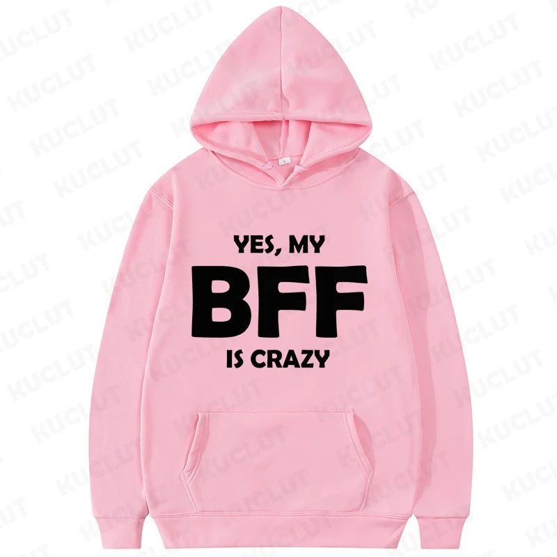 Woman Sweatshirts Sweet Korean O-neck Pullovers Autumn Winter Hoodies Crazy BFF Funny Gift Best Friends Birthday Womens Clothing