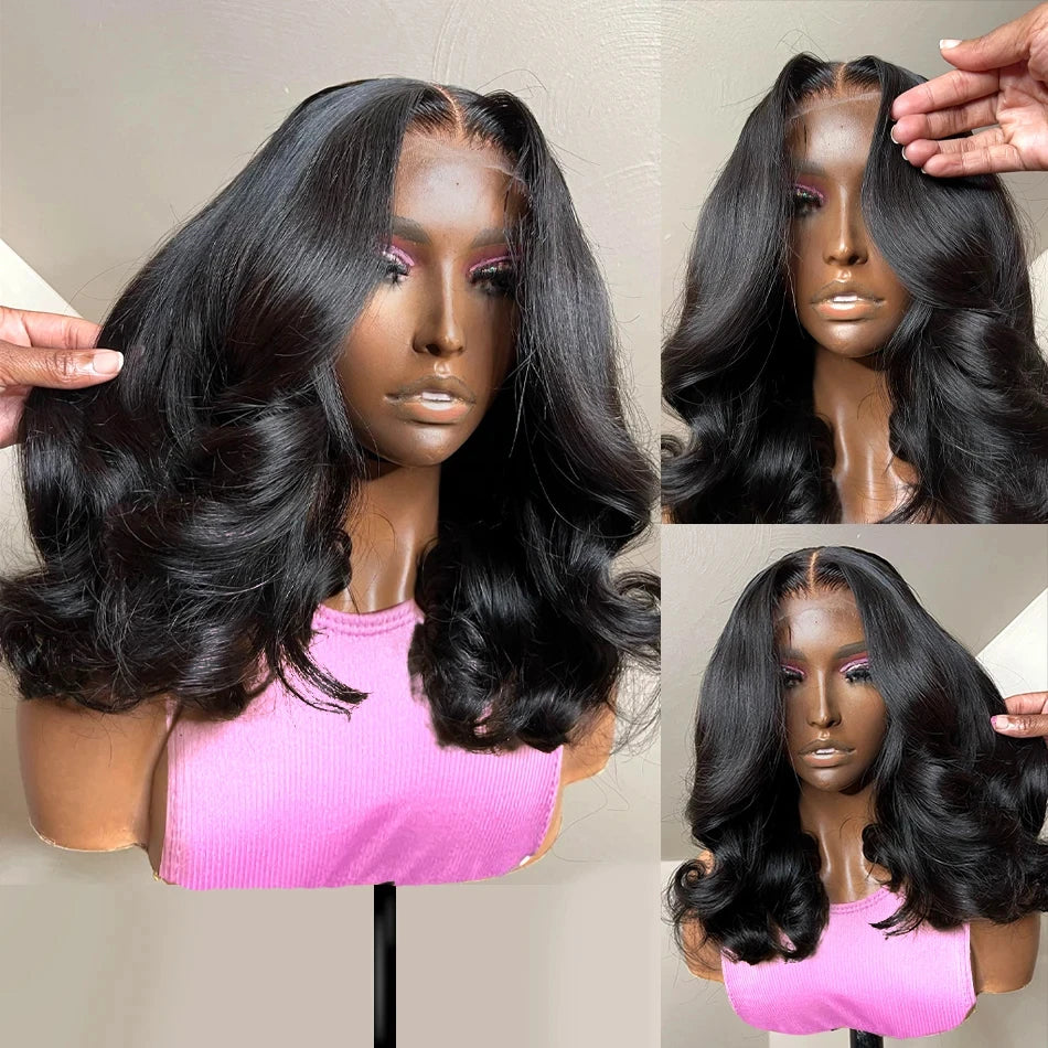 Loose Wave 4x4 Lace Closure Bob Wig Pre Plucked 180 Density Body Wave Short Bob Human Hair Wigs 4x4 Lace Frontal Closure Wig