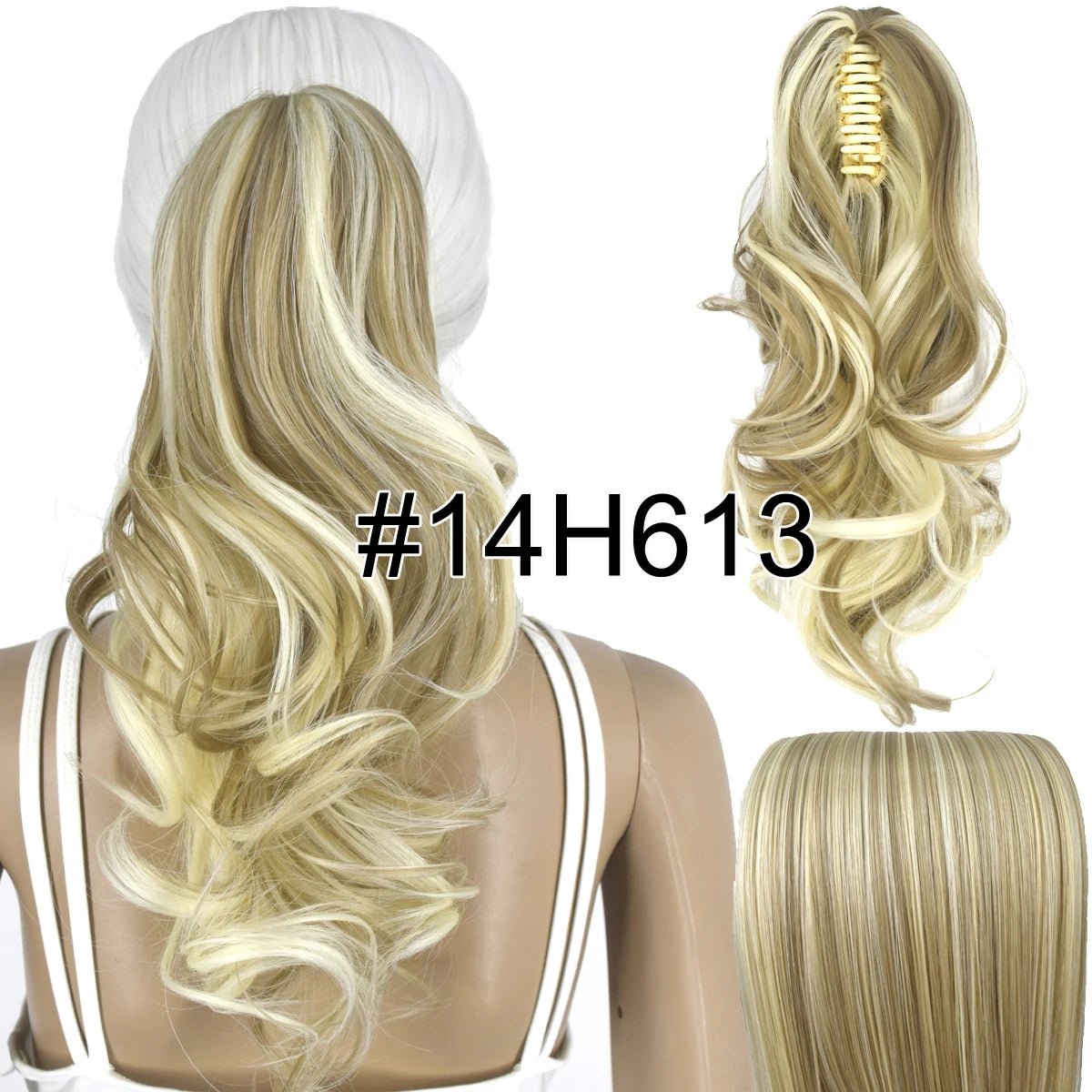 TOPREETY Synthetic Hair Heat Resistant Synthetic Hair Fiber 90gr Wavy Claw Clip in/on Ponytail Extensions CP-222