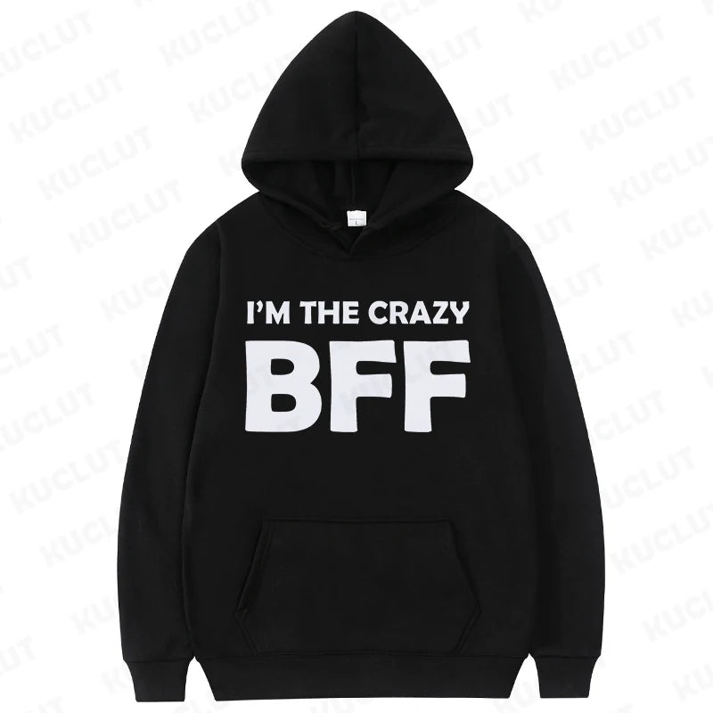 Woman Sweatshirts Sweet Korean O-neck Pullovers Autumn Winter Hoodies Crazy BFF Funny Gift Best Friends Birthday Womens Clothing