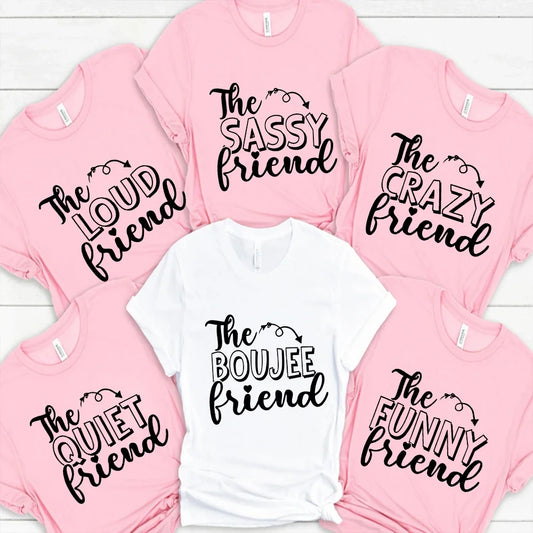 Funny Graphic Print T-shirt for Women Girls Weekend Party Tops Matching Bestie Drinking Ladies Best Friend Tees Female Clothing