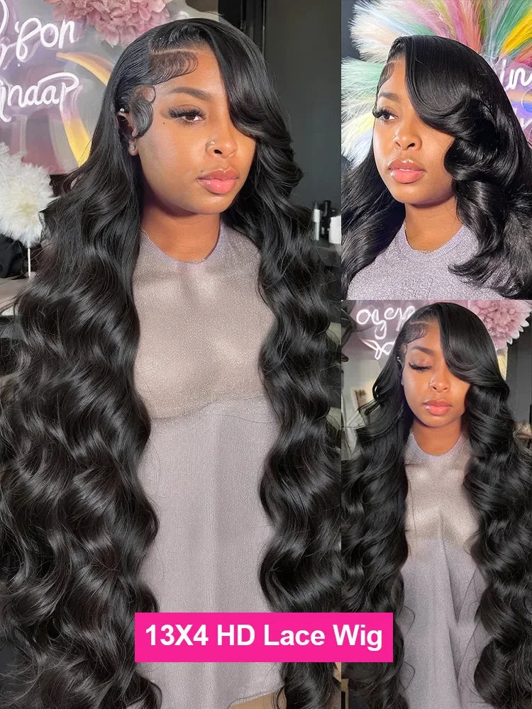 Wear Go HD Water Wave 13x6 Body Wave Lace Frontal Human Hair Wig 30 40 Inch Lace Front Wigs 13x4 Brazilian 5x5 Glueless Closure