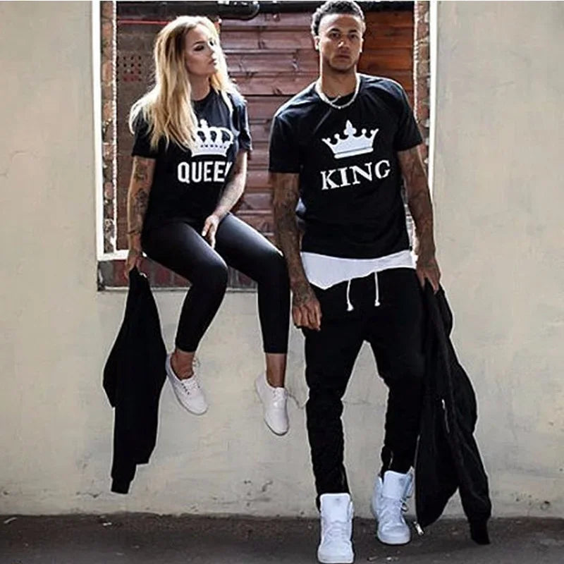 New Crown King Queen T-shirt for Men and Women Tshirts  Graphic T Shirts Clothing Oversized Tshirt  Harajuku  Women Clothes