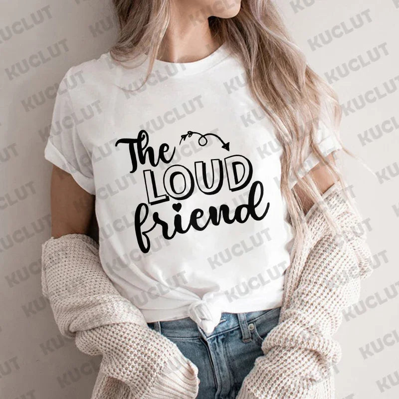 Funny Graphic Print T-shirt for Women Girls Weekend Party Tops Matching Bestie Drinking Ladies Best Friend Tees Female Clothing