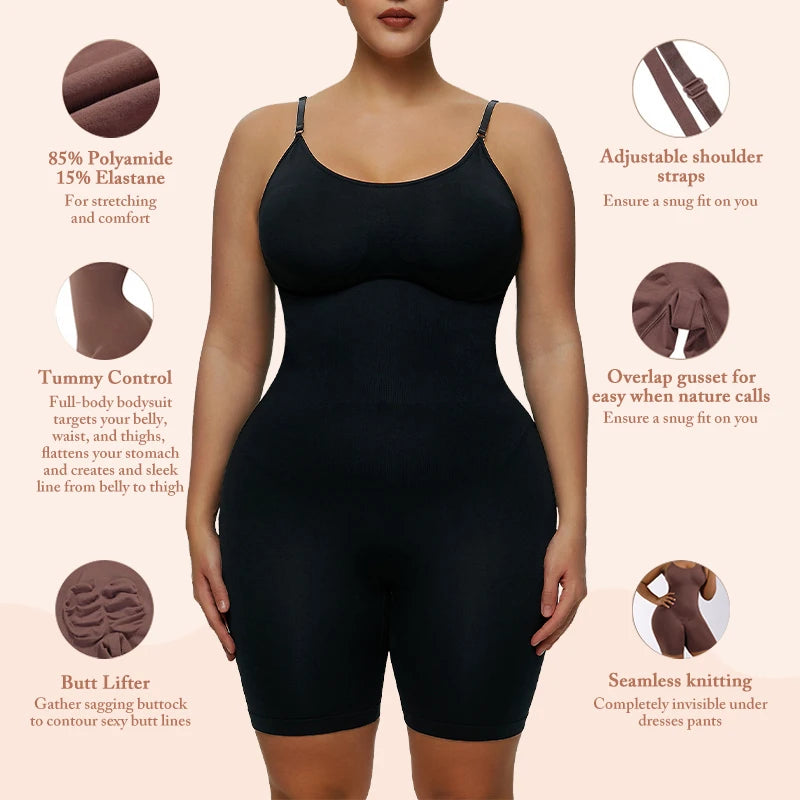 Plus Size Women Butt Lifter Body Shaper Push Up Breast Slimming Waist Tummy Control Shapewear Bodysuit Fajas