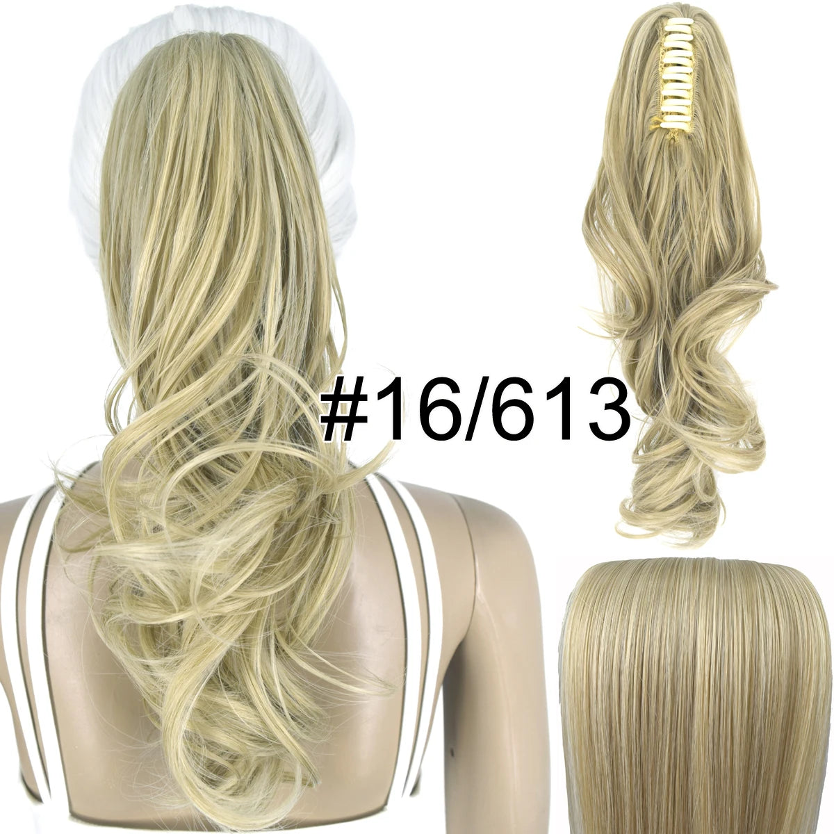 TOPREETY Synthetic Hair Heat Resistant Synthetic Hair Fiber 90gr Wavy Claw Clip in/on Ponytail Extensions CP-222