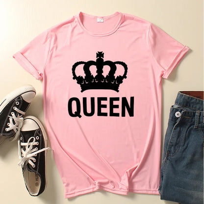 New Crown King Queen T-shirt for Men and Women Tshirts  Graphic T Shirts Clothing Oversized Tshirt  Harajuku  Women Clothes