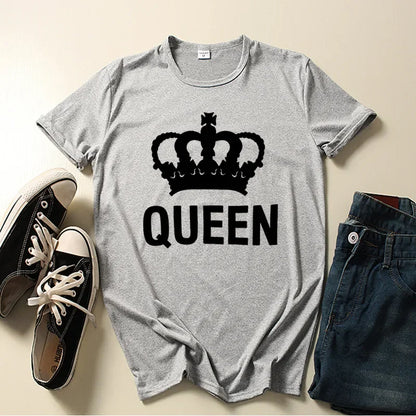 New Crown King Queen T-shirt for Men and Women Tshirts  Graphic T Shirts Clothing Oversized Tshirt  Harajuku  Women Clothes