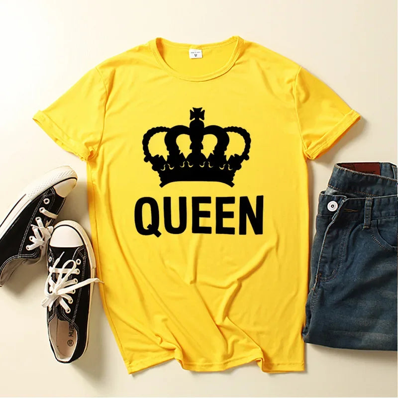 New Crown King Queen T-shirt for Men and Women Tshirts  Graphic T Shirts Clothing Oversized Tshirt  Harajuku  Women Clothes