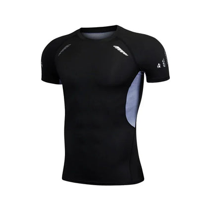 Mens Sport Top for Fitness T-shirt Bodybuilding Compression Shirt Gym Running Tight Rashguard Jogging Sweatshirt Dry Fit Clothes