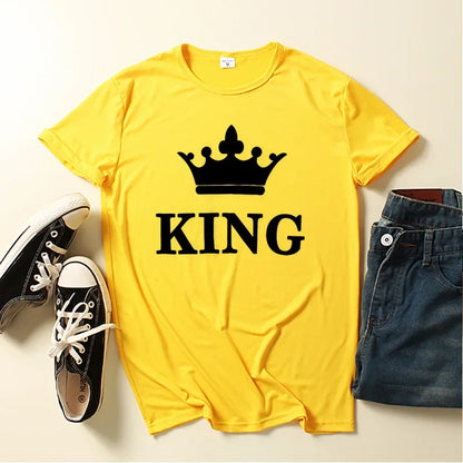 New Crown King Queen T-shirt for Men and Women Tshirts  Graphic T Shirts Clothing Oversized Tshirt  Harajuku  Women Clothes