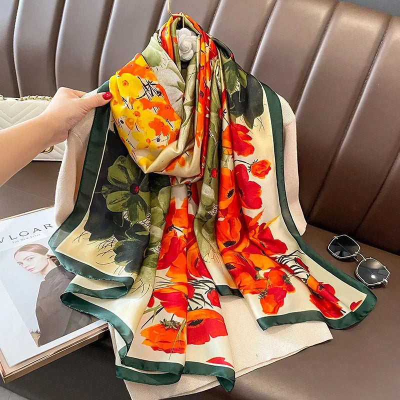 New Elegant Woman Scarf Chiffon Shawl Woman Red Scarf Scarves for Ladies XWJ16