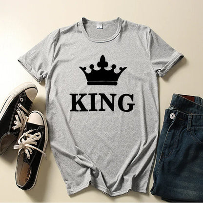 New Crown King Queen T-shirt for Men and Women Tshirts  Graphic T Shirts Clothing Oversized Tshirt  Harajuku  Women Clothes