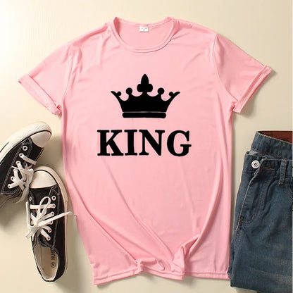 New Crown King Queen T-shirt for Men and Women Tshirts  Graphic T Shirts Clothing Oversized Tshirt  Harajuku  Women Clothes